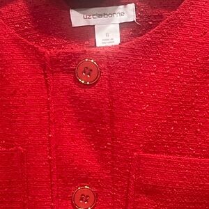 Liz Claiborne Vibrant Red Buttoned Jacket
